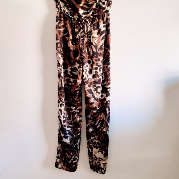 Forever 21 Brown Animal Print Strapless Women's Jumpsuit Medium - Picture 6 of 9